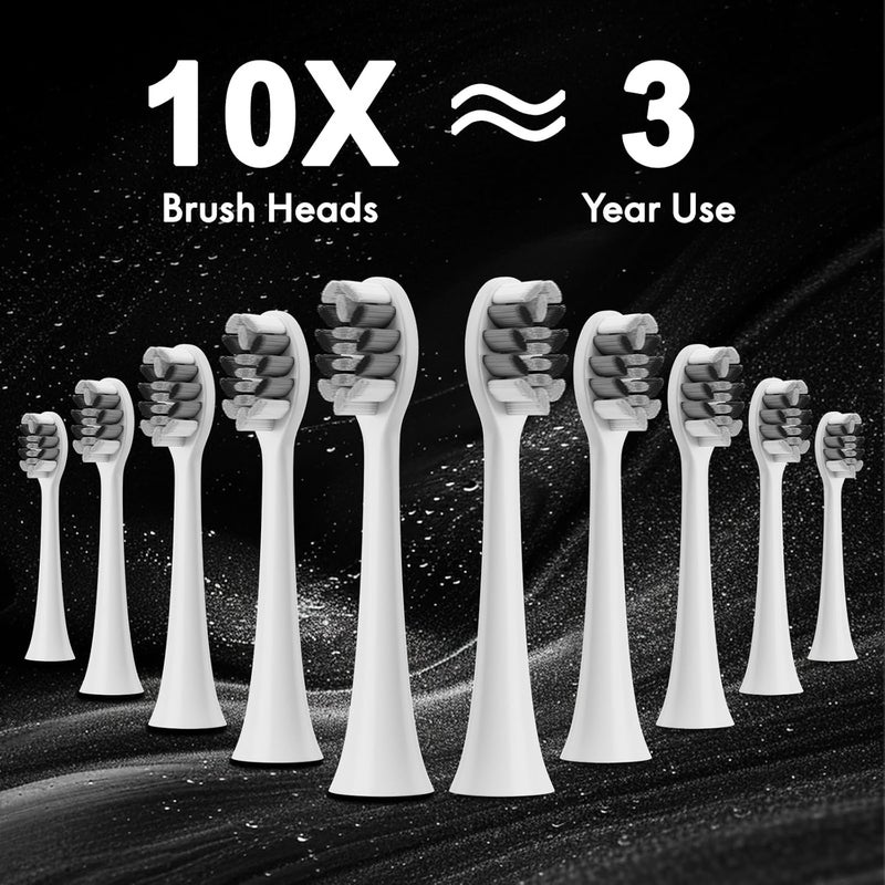 Kuicur Diamond Style - Electric Toothbrush, 10 Brush Heads & Travel Case, 42,000 VPM Electric Motor & Wireless Charging, 15 Modes with Smart Timer, Ultra Whitening Toothbrush for Adults and Kids - Image 3